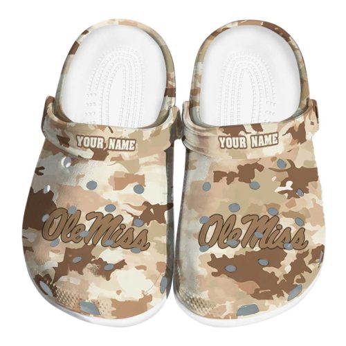 customized ole miss rebels desert camo clog best selling