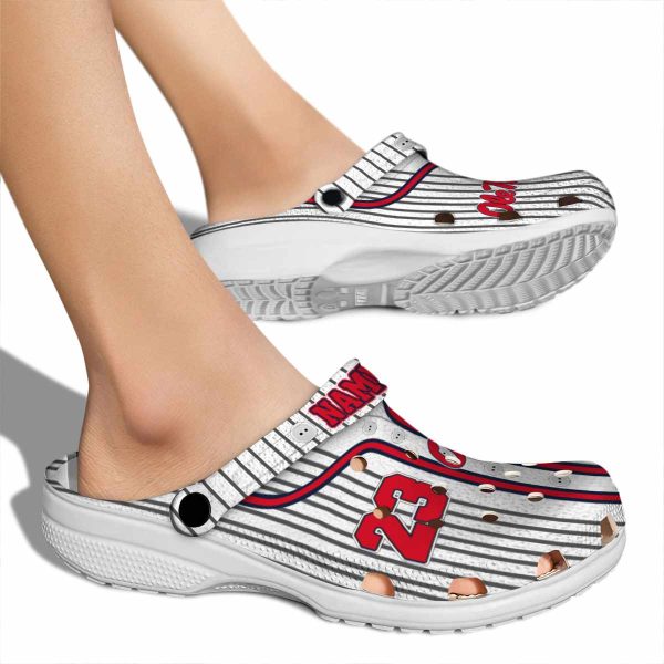 customized ole miss rebels pinstripe pattern clog fashion forward