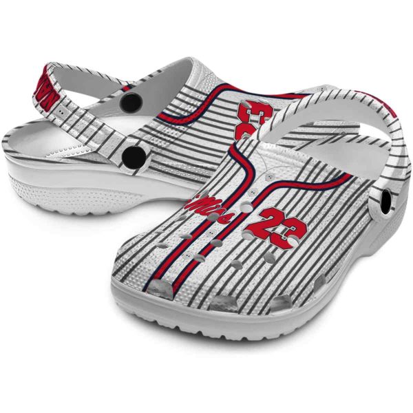 customized ole miss rebels pinstripe pattern clog high quality