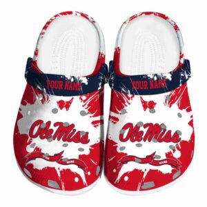customized ole miss rebels splatter pattern clog best selling