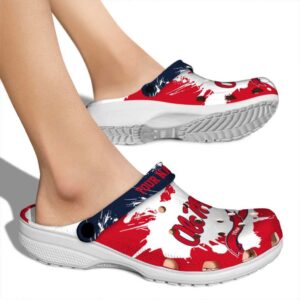 customized ole miss rebels splatter pattern clog fashion forward