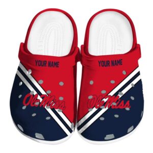 customized ole miss rebels striped accents clog best selling
