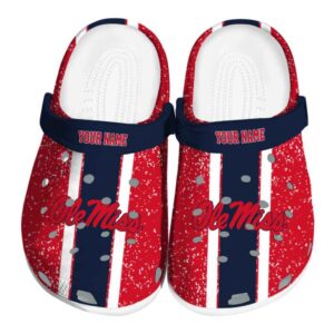 customized ole miss rebels vertical stripes clog best selling