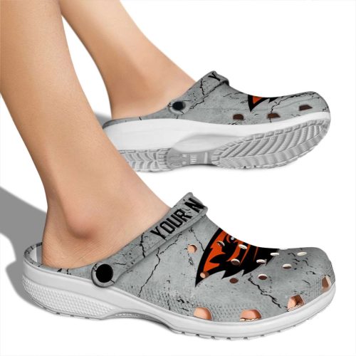 customized oregon state beavers cracked texture clog fashion forward