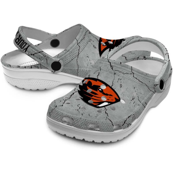 customized oregon state beavers cracked texture clog high quality