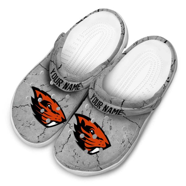 customized oregon state beavers cracked texture clog latest model