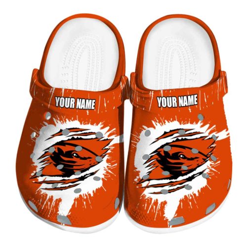 customized oregon state beavers splash motif background clog best selling