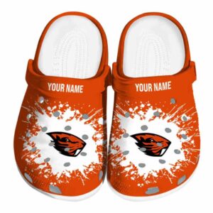 customized oregon state beavers splatter background clog best selling