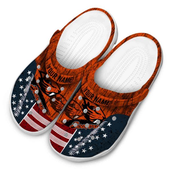 customized oregon state beavers star spangled side pattern clog latest model