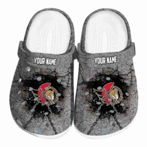 customized ottawa senators cracked ground texture clog best selling