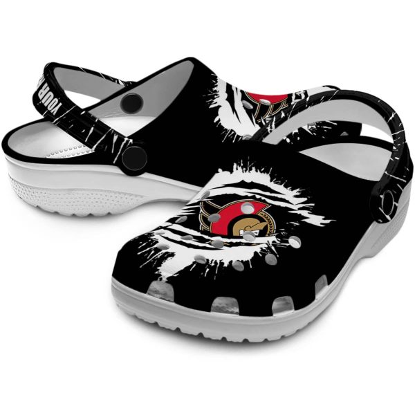 customized ottawa senators splash motif background clog high quality