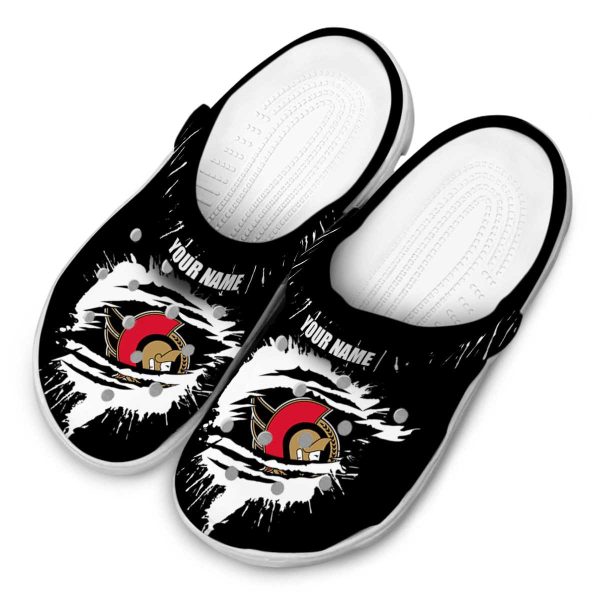 customized ottawa senators splash motif background clog latest model