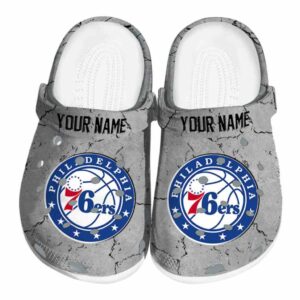 customized philadelphia 76ers cracked texture clog best selling