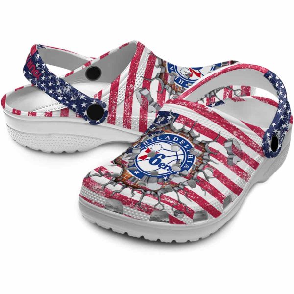 customized philadelphia 76ers freedom splinter clog high quality