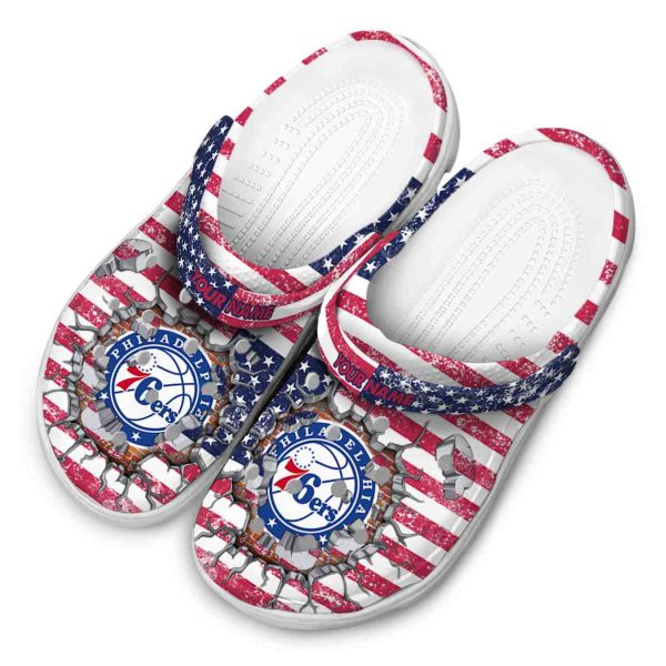 customized philadelphia 76ers freedom splinter clog latest model