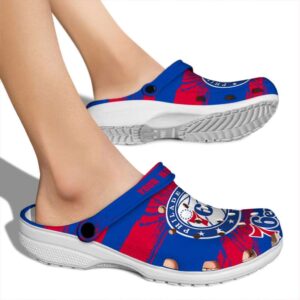 customized philadelphia 76ers paint splatter graphics clog fashion forward
