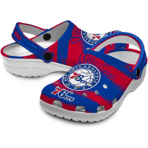 customized philadelphia 76ers paint splatter graphics clog high quality
