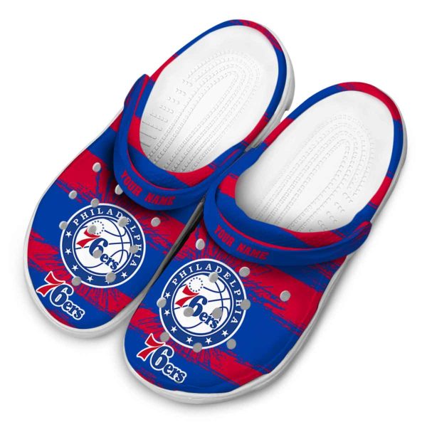 customized philadelphia 76ers paint splatter graphics clog latest model