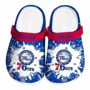 customized philadelphia 76ers splash art clog best selling
