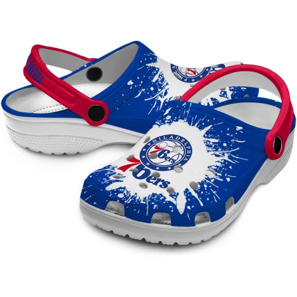 customized philadelphia 76ers splash art clog high quality