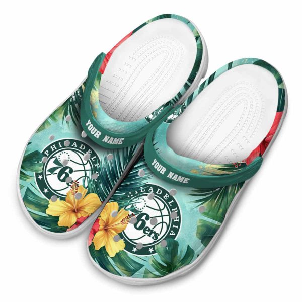 customized philadelphia 76ers tropical vibes clog latest model