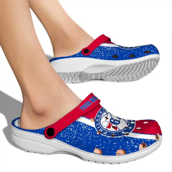 customized philadelphia 76ers vertical stripes clog fashion forward