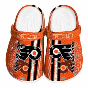 customized philadelphia flyers contrasting stripes clog best selling