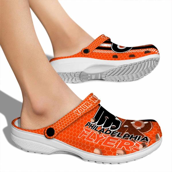 customized philadelphia flyers contrasting stripes clog fashion forward