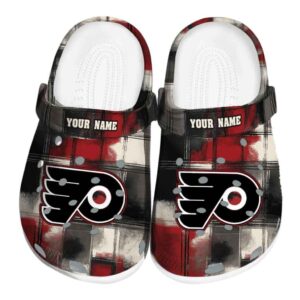 customized philadelphia flyers plaid fusion clog best selling