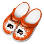 customized philadelphia flyers splatter background clog best selling