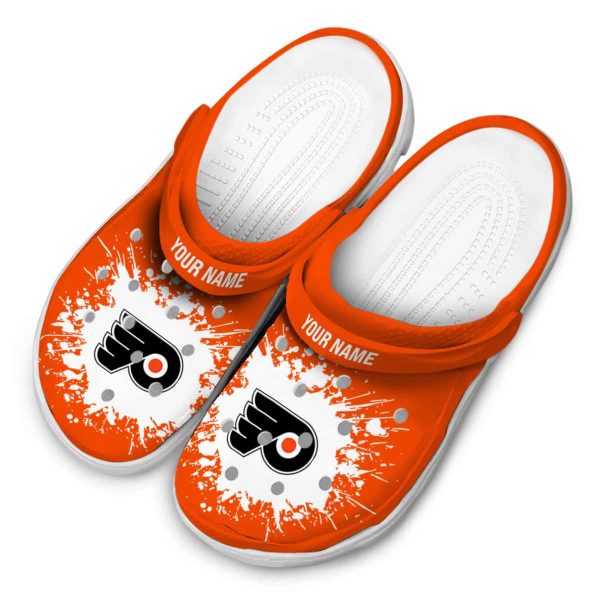 customized philadelphia flyers splatter background clog latest model