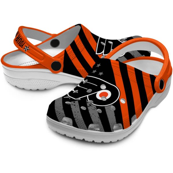 customized philadelphia flyers star spangled graphic clog high quality