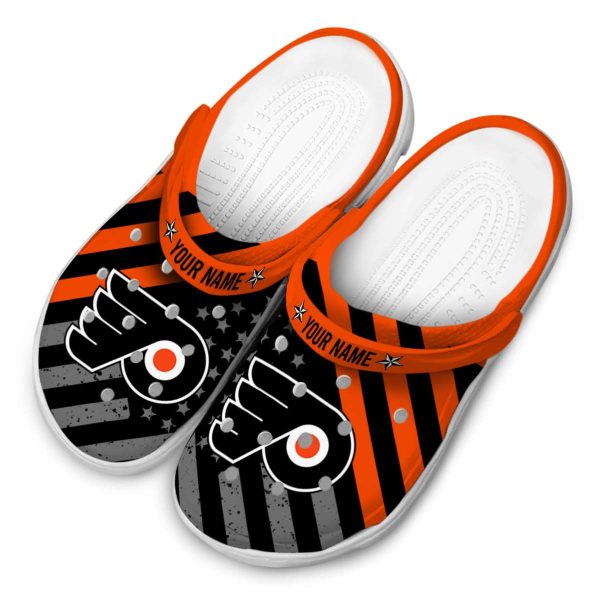 customized philadelphia flyers star spangled graphic clog latest model