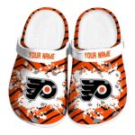 customized philadelphia flyers zigzag paint burst clog best selling