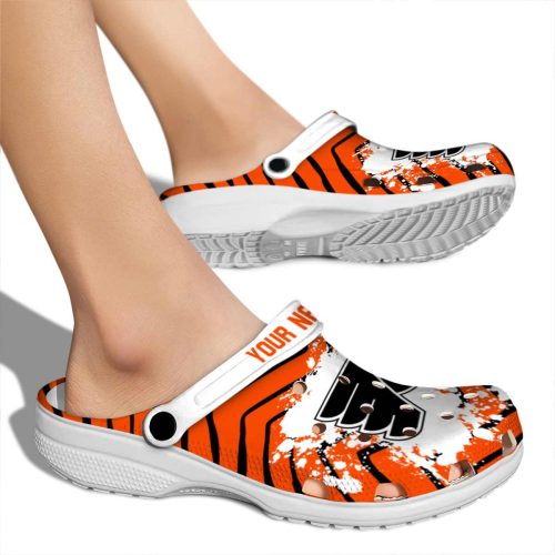 customized philadelphia flyers zigzag paint burst clog fashion forward