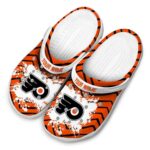customized philadelphia flyers zigzag paint burst clog best selling