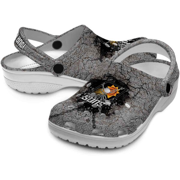 customized phoenix suns cracked ground texture clog high quality
