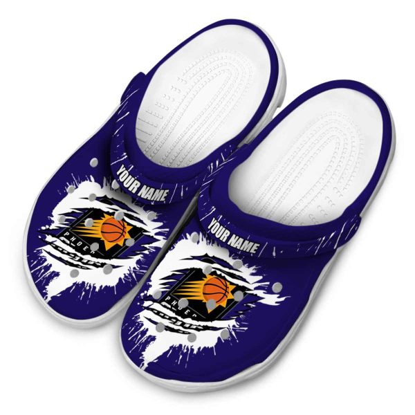 customized phoenix suns splash motif background clog latest model