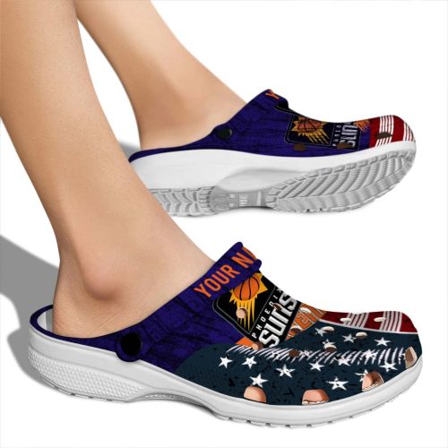 customized phoenix suns star spangled side pattern clog fashion forward