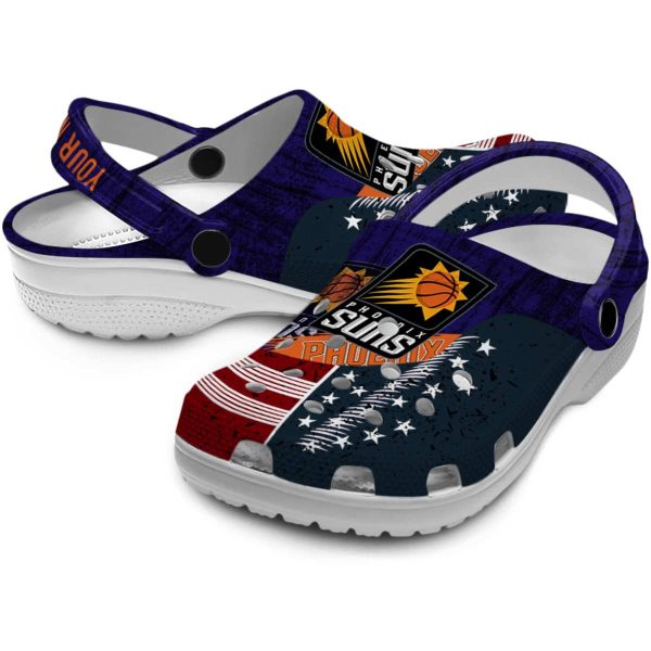 customized phoenix suns star spangled side pattern clog high quality