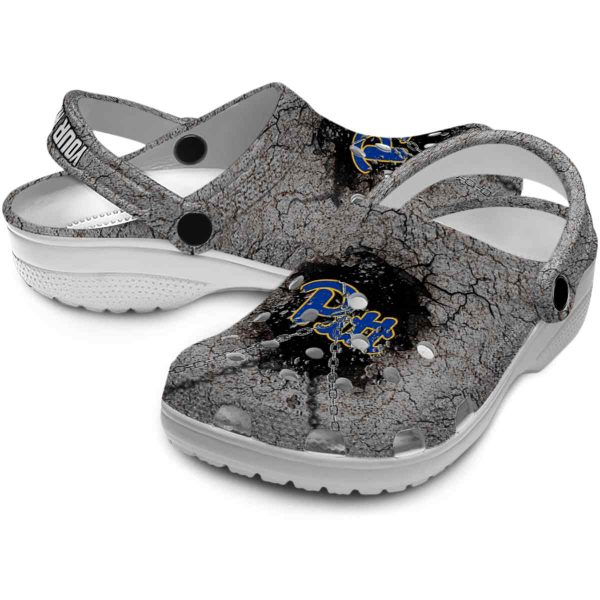 customized pittsburgh panthers cracked ground texture clog high quality