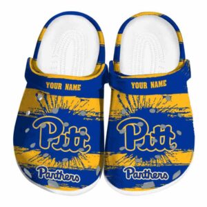 customized pittsburgh panthers paint splatter graphics clog best selling