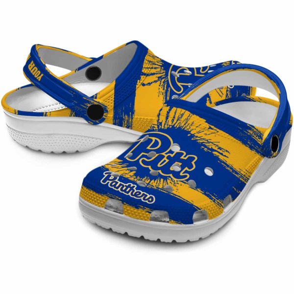customized pittsburgh panthers paint splatter graphics clog high quality