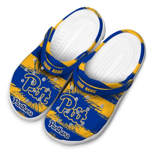 customized pittsburgh panthers paint splatter graphics clog latest model