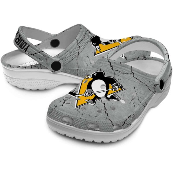 customized pittsburgh penguins cracked texture clog high quality