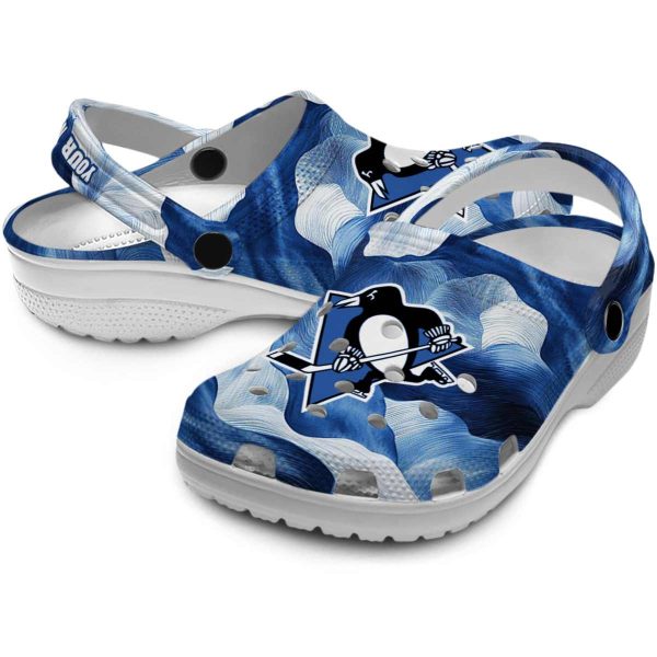 customized pittsburgh penguins ocean waves clog high quality