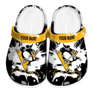 customized pittsburgh penguins splatter pattern clog best selling