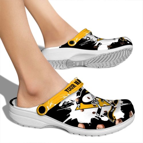 customized pittsburgh penguins splatter pattern clog fashion forward