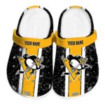 customized pittsburgh penguins vertical stripes clog best selling