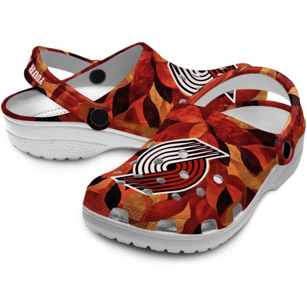 customized portland trail blazers autumn leaves clog high quality
